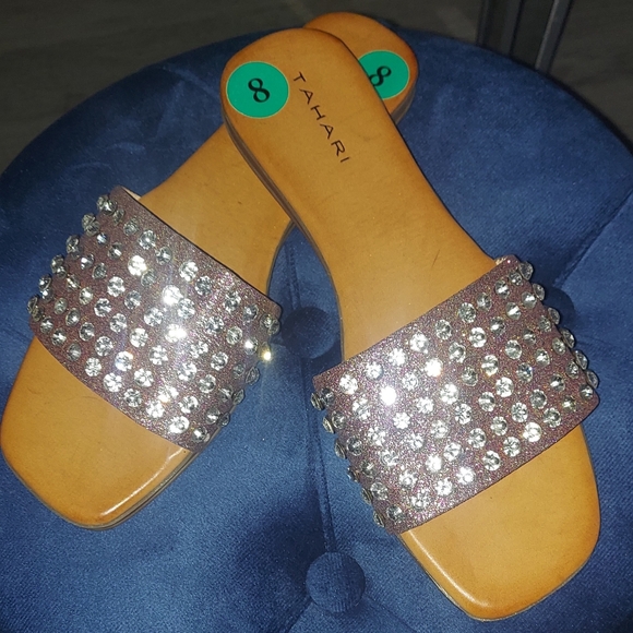 Tahari Brown Sandals with Sparkling Embellishments - Picture 1 of 5